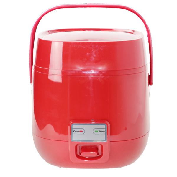 110V Mini Steam Rice Cooker Red Color 1.2L Small Capacity Stainless Steel