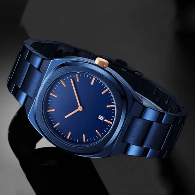 Minimalist Men'S Stainless Steel Quartz Wrist Watch 218mm Circumference