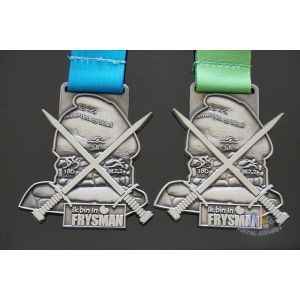 China Antique Gold Or Brass Plating Metal Award Medals Sublimated Ribbon Smooth Back on sale