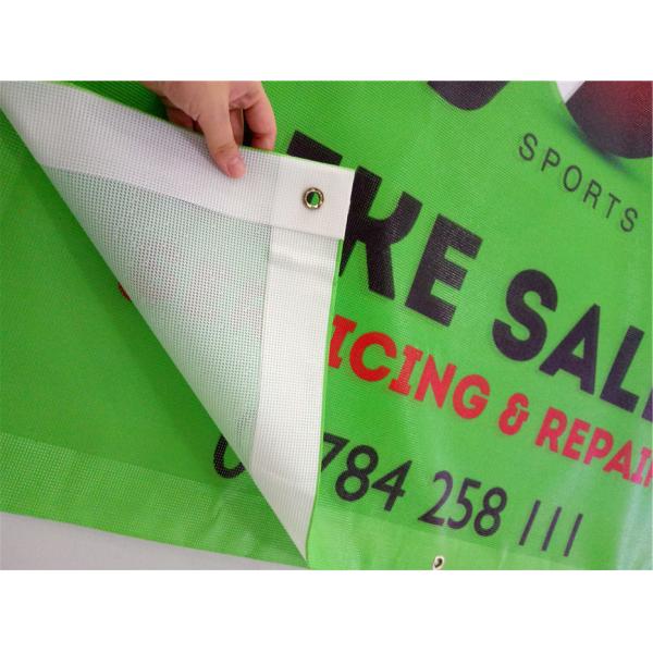 Quality outdoor mesh fence banners with hem edge and grommets wholesale