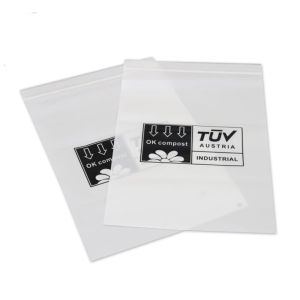 Clear Frosted Compostable Plastic Zipper Bag Clothes Transparent Packaging