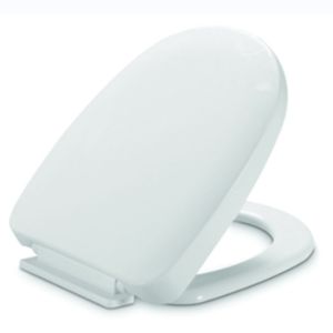 White Plastic Soft Close D Shape Toilet Seat Sustainable And Comfortable For