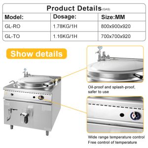 800×900×850 70 Restaurant Cooking Equipment with LPG/NG Power Supply and R13/4