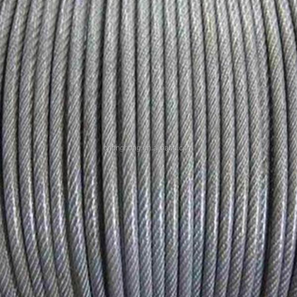 Non-Alloy 2mm 6x7 Transparent PVC Coating Galvanized Steel Wire Rope for Long-Lasting Performance