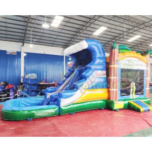 1000D Super Hero Castle Inflatable Bounce House With Water Slide