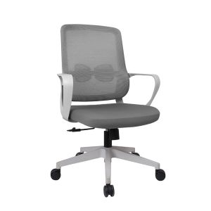 White Frame Mesh Office Chair Modern Design for Student and Employee Reclining
