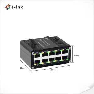 Mini 10 Port Gigabit Switch 8 Port 10/100/1000T 30W PoE To 2-Port RJ45 Uplink