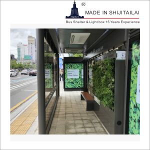 Solar Long Bench 2500nit AC110V Smart Bus Shelter