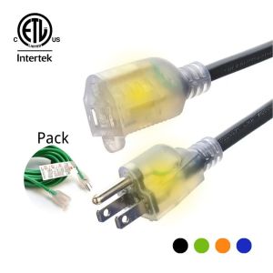 Cheap 250V Rated 12/3 50 ft Waterproof Heavy Duty Extension Cord with Lighted Indicator End Bared Stranded Cooper Conductor for sale