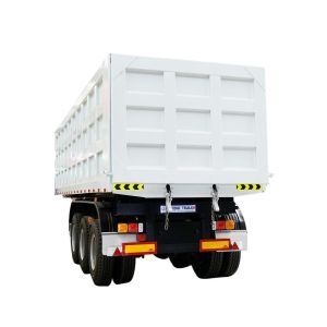 U Shape Rear Tipper Tri-Axles End Dump Semi Truck Trailer with Leaf Spring