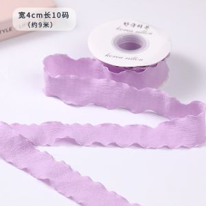 40mm Valentine'S Colored Jute Ribbon Linen Wrinkle Edge Jute Lattice Ribbon