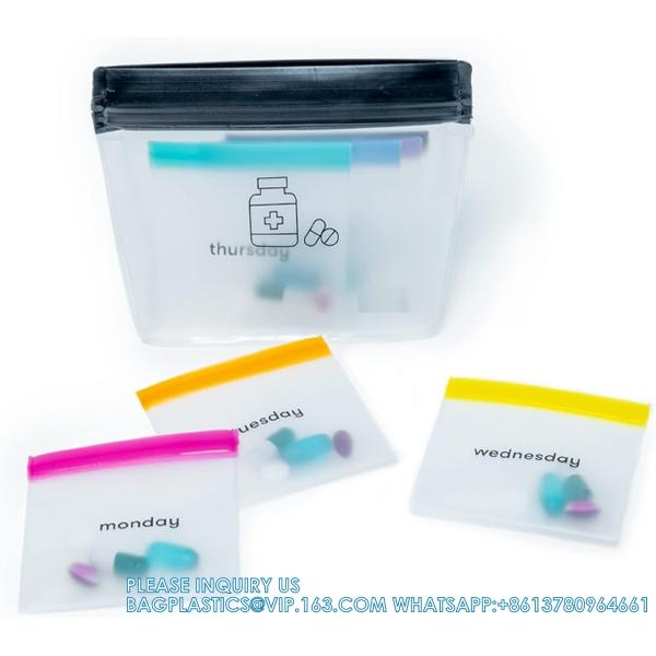 Pill Pouch Set, Zip Pill Organizers, Large Reusable Travel Pill Container, Color