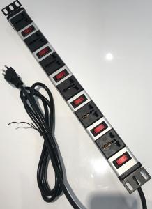 China Cabinet PDU 250V Universal Outlet Power Strip With 2M Cord on sale