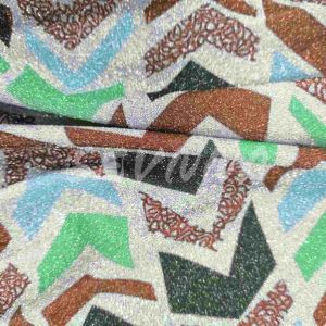 High Density Double Knit Fabric 70%Recycled Poly 20%Matallic 10%EL And Jacquard Style