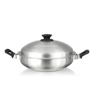 36cm External Diameter 304# Stainless Steel Woks With Two Handle