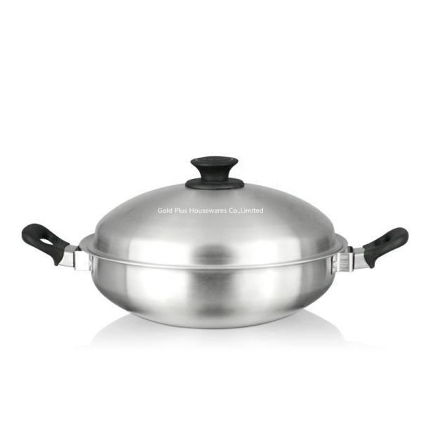 Quality 36cm External Diameter 304# Stainless Steel Woks With Two Handle wholesale