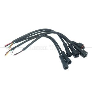 Customization IP67 IP68 Waterproof M12 2pin 3 Pin 4pin M12 DC to Open Bare Wires