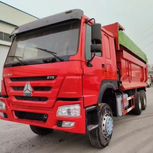 Cheap Radial Tire Design HOWO 6*4 10ton Tipper Truck for Construction Dump Trucks in Red for sale