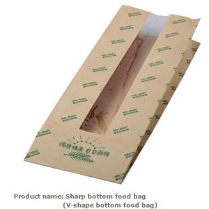 Food paper bread bakery packaging bags with window, Bread packaging no moq