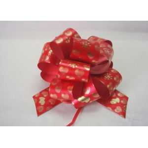 China Christmas Gift  Stripes , Swirls Pom Pom Bow  , 5 Wide wired ribbon bows 120U Thickness on sale