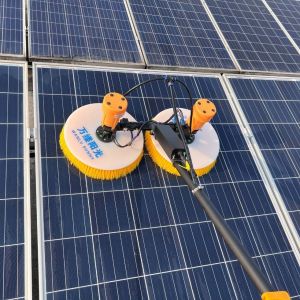 Physical Cleaning Principle Electric Double Head Rotating Brush for Solar Panel