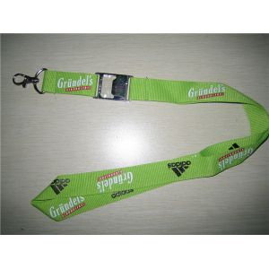 Functional polyester lanyard with metal bottle opener, metal bottle opener neck