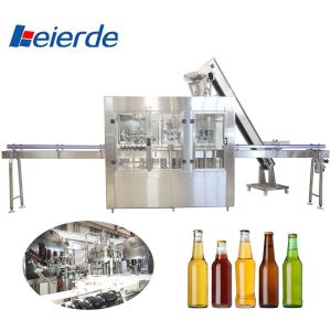 2000BPH -20000BPH Beer Bottle Filling Equipment 3 In 1 Good Sealing Performance