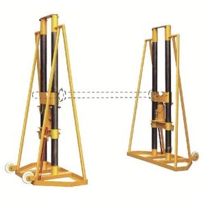 10 Ton Extension Cable Pulling Stand , Adjustable Hydraulic Cable Jack Stands