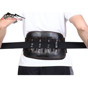 Cheap Leather Magnetic Adjustable Waist Back Support Belt Lumbar Back Brace for sale