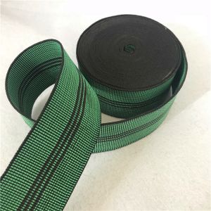 Width 50mm Green Elastic Webbing with 3 black lines number 350B#