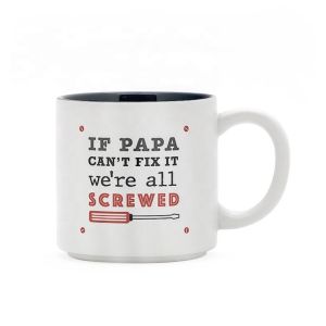 Ceramic Dad Mug Coffee Mug White Color With Creative Words IF PAPA Customized 12Oz For Gift