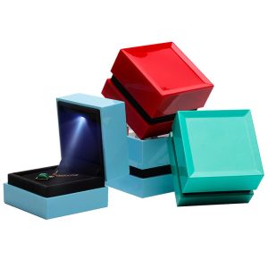 Hanhong Square Spray Paint Multicolor Jewelry Box with Light and Silk Screen