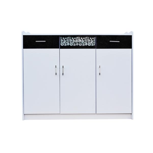 Melamine MDF Wood Shoe Cabinet Cabinet 3 Doors 100cm Height