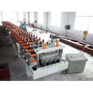 Trapezoidal Profile Floor Deck Roll Forming Machine , Glazed Tile Making Machine