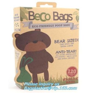 EN13432 BPI OK Compost Home ASTM D6400 Certified Biodegradable Dog Poop Bags,