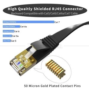 1M 3M 5M 10M UTP FTP Shield Cat5 Cat5e Cat6 Ca6a Cat7 RJ45 Flat Ethernet Patch