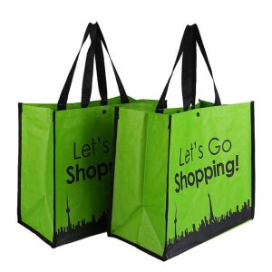 Promotion eco friendly foldable large capacity shopping laminated pp woven bag