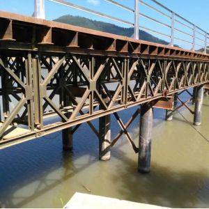 Galvanized Modular Prefabricated Steel Bailey Bridge Temporary Emergency Mabey