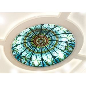 Custom Pattern Stained Glass Panels Textured Surface For Cathedral