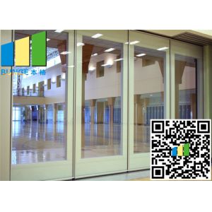 10MM Folding Glass Room Movable Wall Panels With Sliding Door 500 / 1230mm Width