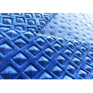 200GSM Embossed Velvet Fabric / Sofa Polyester Velvet Upholstery Fabric Prussian