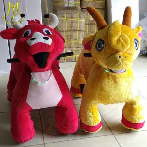 China Hansel coin operated ride toys and battery operated walking dragon ride for mall and plush animal rides indoor on sale