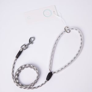 Striped 150cm Polyester Chain Dog Lead Handle Puppy Training Leash