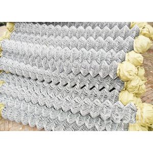 China Roll Galvanized Chain Link Fabric / Metal Cyclone Fence With Galvanized Metal Post on sale