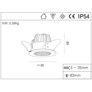 IP54 Waterproof Pinhole CITIZNE LED downlight , Bathroom use led lighting