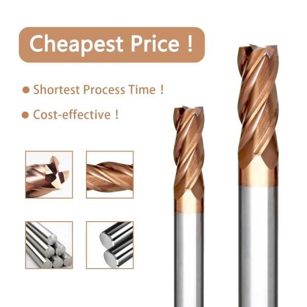 HRC55 Golden Long Reach Endmill 4 To Carbide End Mill