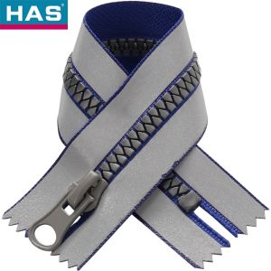 #5 Waterproof Reflective Resin Zipper With Plastic Puller For Garment