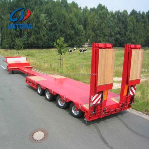 4 Axle Extendable Low Bed Trailer with 90 /50 King Pin and Heavy Duty Landing