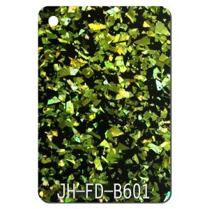 China 3MM Thick 4x8ft Green Black Chunk Glitter Acrylic Sheets Perspex Board on sale