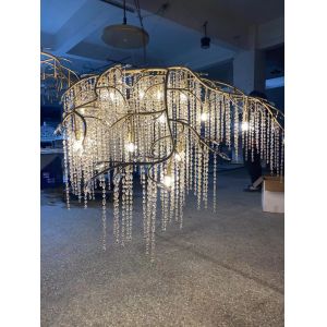 Engineering Customized Pendant Lamp Modern K9 Crystal Raindrop Extra Large